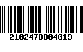 Código de Barras 2102470004019