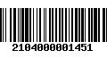 Código de Barras 2104000001451