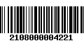 Código de Barras 2108000004221