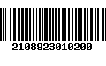 Código de Barras 2108923010200