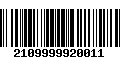 Código de Barras 2109999920011