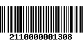 Código de Barras 2110000001308