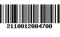 Código de Barras 2110012004700