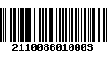 Código de Barras 2110086010003