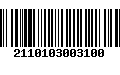 Código de Barras 2110103003100