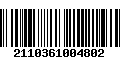 Código de Barras 2110361004802