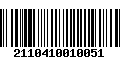 Código de Barras 2110410010051