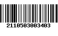 Código de Barras 2110503003403