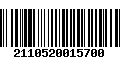 Código de Barras 2110520015700