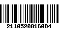 Código de Barras 2110520016004