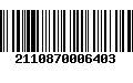 Código de Barras 2110870006403