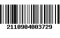 Código de Barras 2110904003729