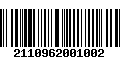 Código de Barras 2110962001002