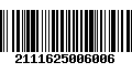 Código de Barras 2111625006006