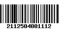 Código de Barras 2112504001112