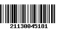 Código de Barras 21130045181