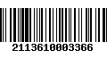 Código de Barras 2113610003366