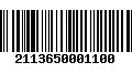 Código de Barras 2113650001100