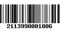 Código de Barras 2113990001006