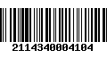 Código de Barras 2114340004104