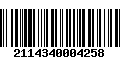 Código de Barras 2114340004258