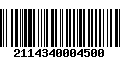 Código de Barras 2114340004500