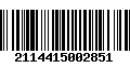 Código de Barras 2114415002851