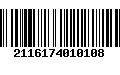 Código de Barras 2116174010108