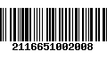 Código de Barras 2116651002008