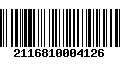 Código de Barras 2116810004126