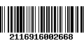 Código de Barras 2116916002668