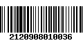 Código de Barras 2120908010036