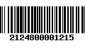 Código de Barras 2124800001215