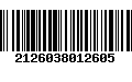 Código de Barras 2126038012605