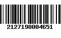 Código de Barras 2127190004651