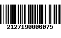 Código de Barras 2127190006075