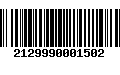 Código de Barras 2129990001502