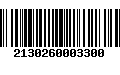 Código de Barras 2130260003300