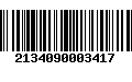 Código de Barras 2134090003417