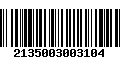 Código de Barras 2135003003104