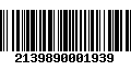 Código de Barras 2139890001939