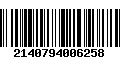 Código de Barras 2140794006258