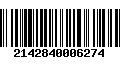 Código de Barras 2142840006274