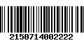 Código de Barras 2150714002222