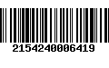 Código de Barras 2154240006419