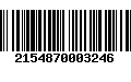 Código de Barras 2154870003246