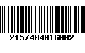 Código de Barras 2157404016002