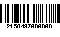 Código de Barras 2158497000008