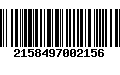 Código de Barras 2158497002156