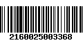 Código de Barras 2160025003368